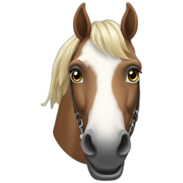 A horse in a polto emoji
