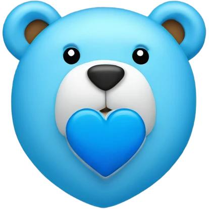 Blue heart and bear emoji