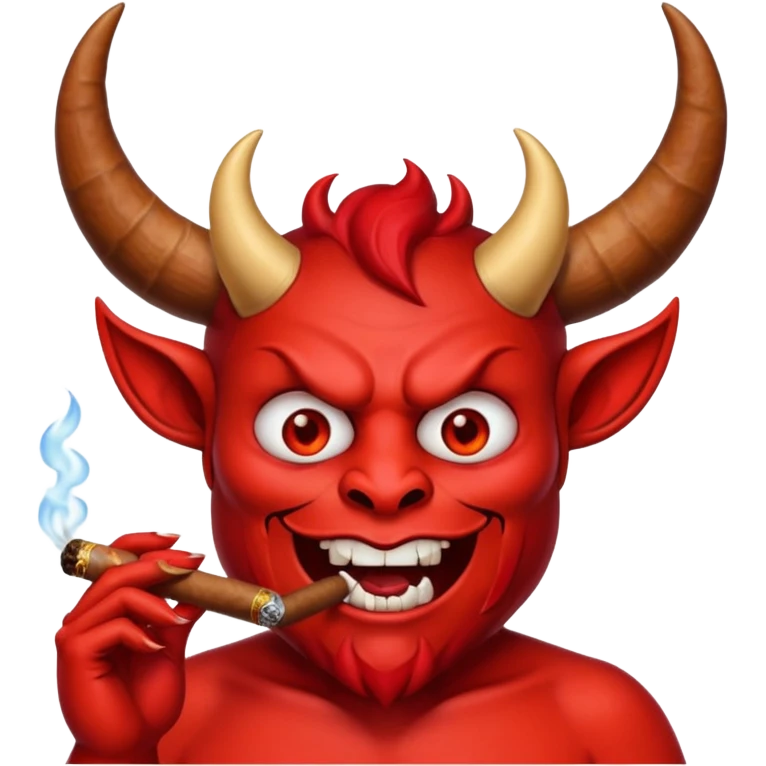 Emoji de diablo con sigarro en la boca emoji
