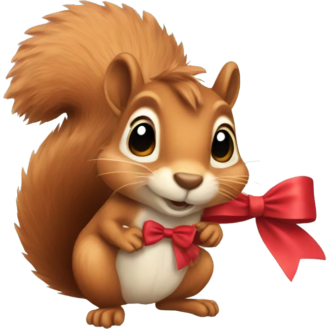 squirrel with bow emoji