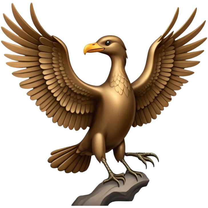 Liver bird, mythical bird symbol of Liverpool, cormorant-like bird with outstretched wings emoji