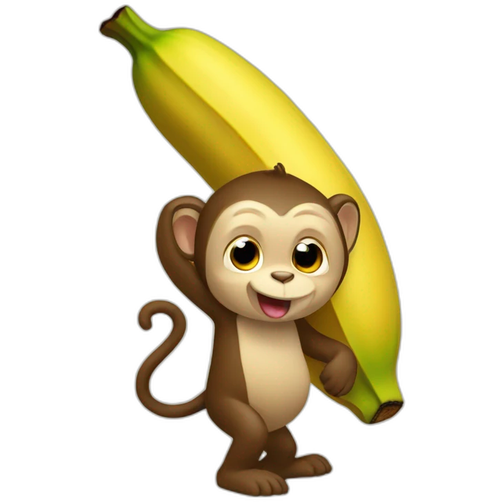 Banana comendo o macaco emoji