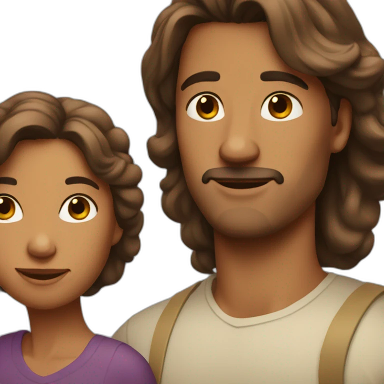 bronw womam with husband emoji