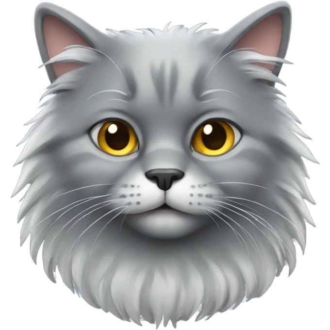 Grey fluffy cat emoji