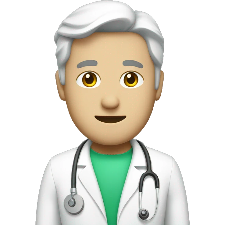 Doctor with white coat and Green plus helmet  emoji