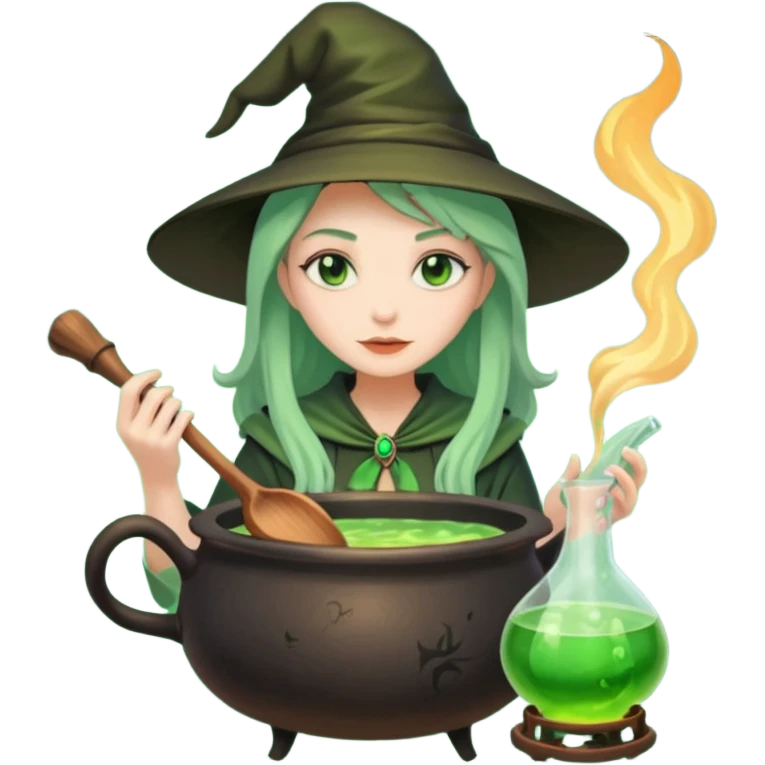 green witch cooking potion emoji