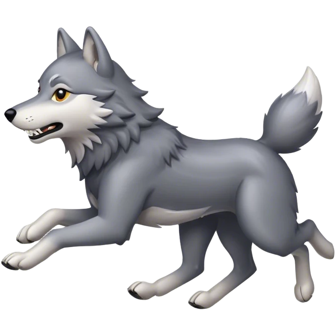 Grey wolf running  emoji