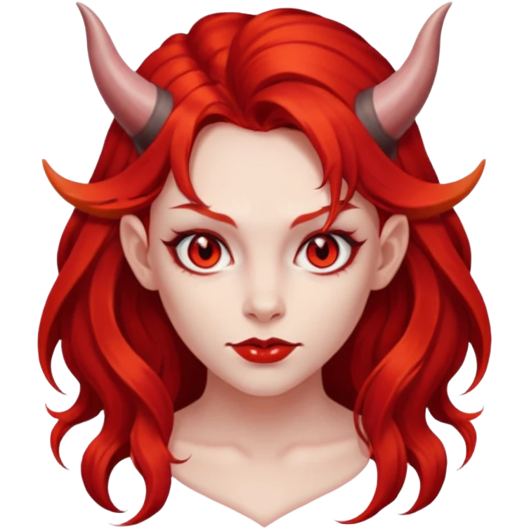 long hair devil girl emoji