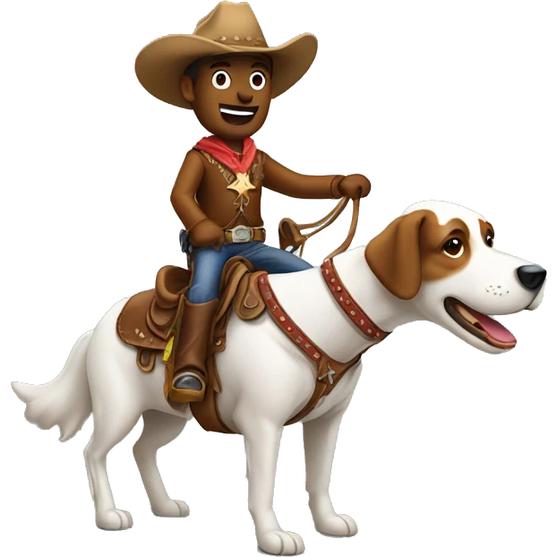 Cowboy riding dog emoji