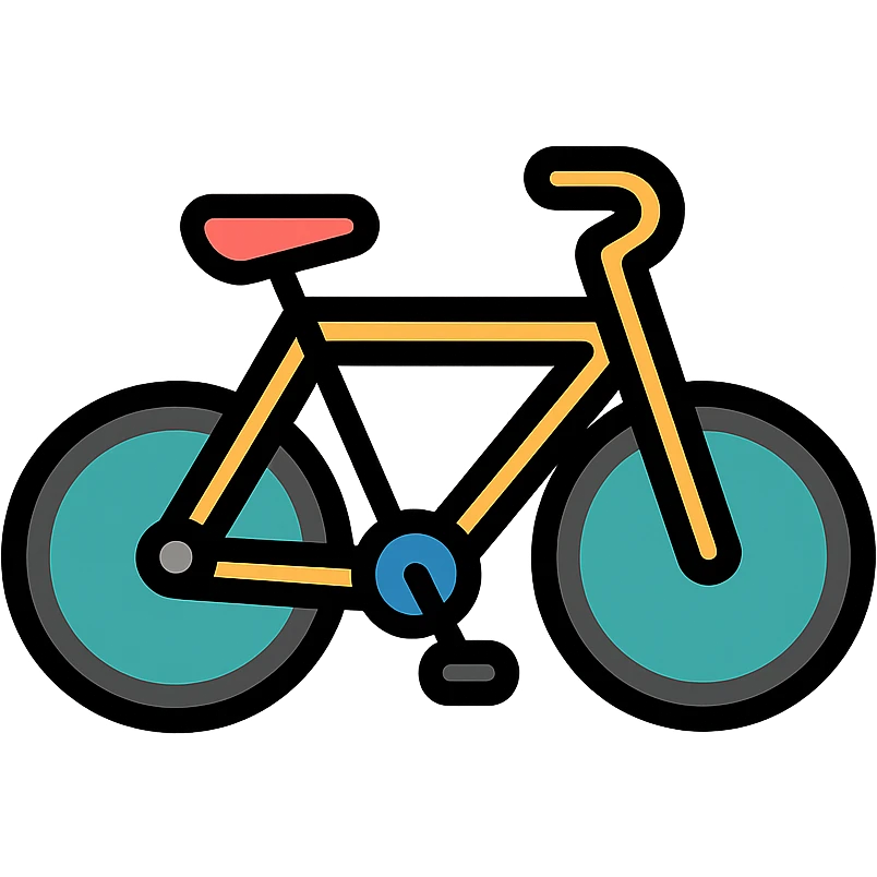 bike icon with color and black outlines emoji