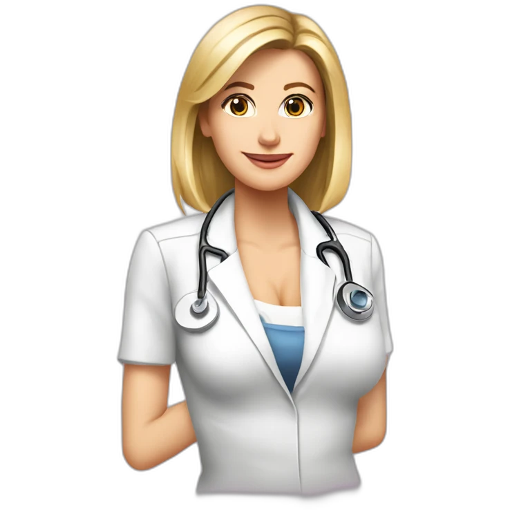 Posh-Radiologist-performing-breast-mammography-to-leni-klum emoji