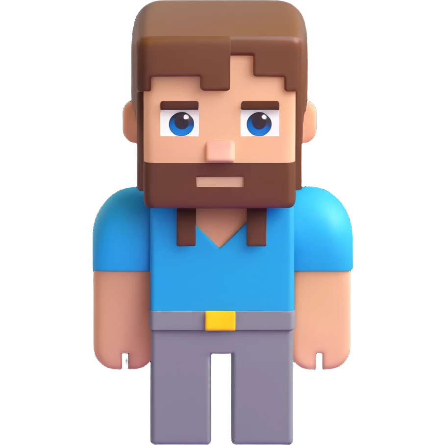Minecraft Steve character, 3D Emoji style emoji