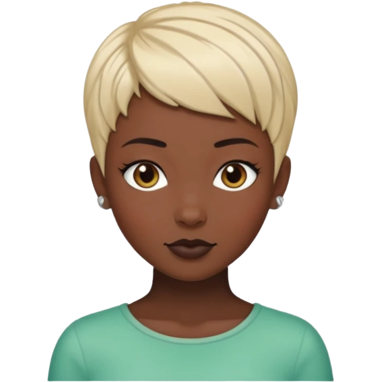white girl pixie cut black  emoji