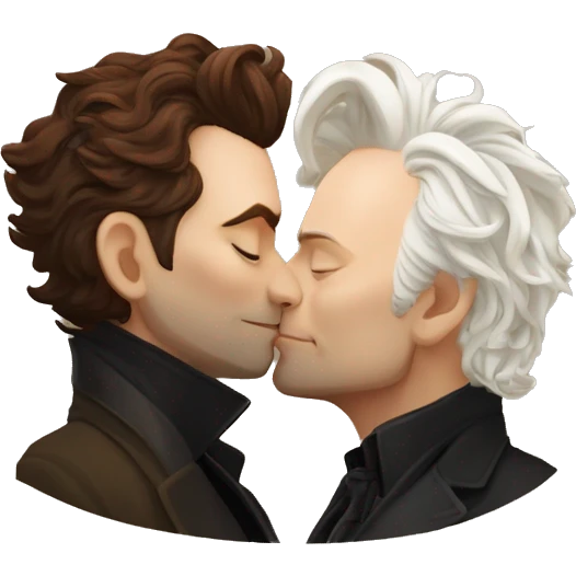 Good omens David Tennant Crowley kissing michael sheen aziraphale  emoji