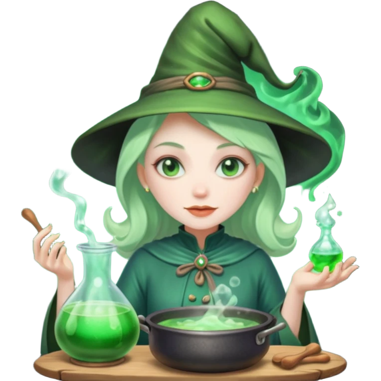 green witch cooking potion emoji