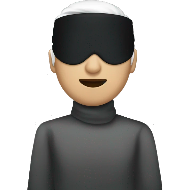 person with black blindfold and white hair emoji