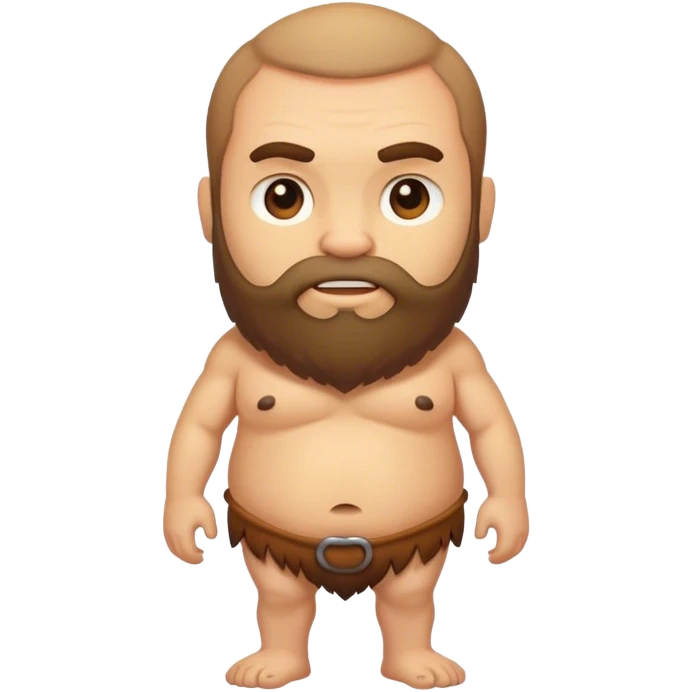 Balding fat beardless caveman body emoji