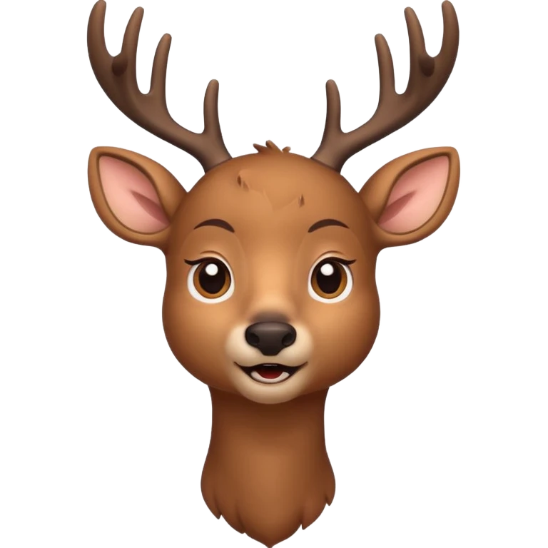 The Deer is an incredibly large and tall creature resembling a deer with an unnaturally large head, twitching ears, an outstretched jaw, and cartoonish large eyes emoji