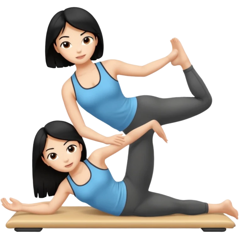 Black hair pilates girl emoji