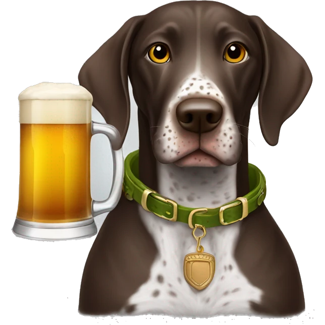 German shorthair with beer mug emoji
