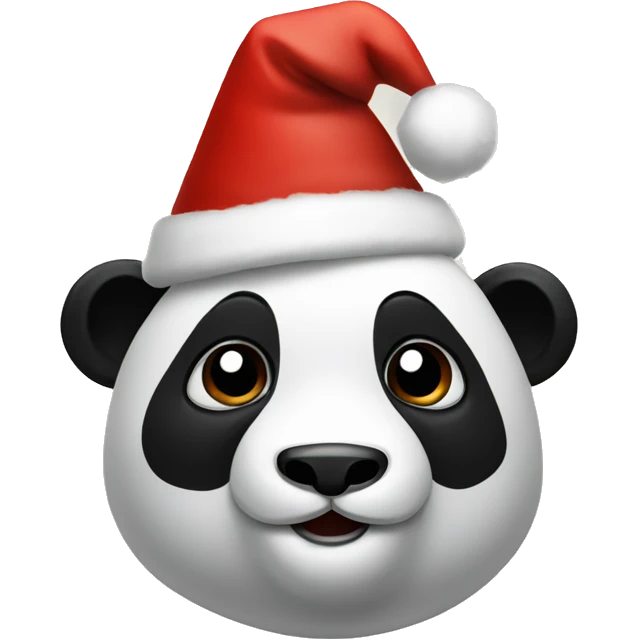 Panda with a Christmas hat emoji