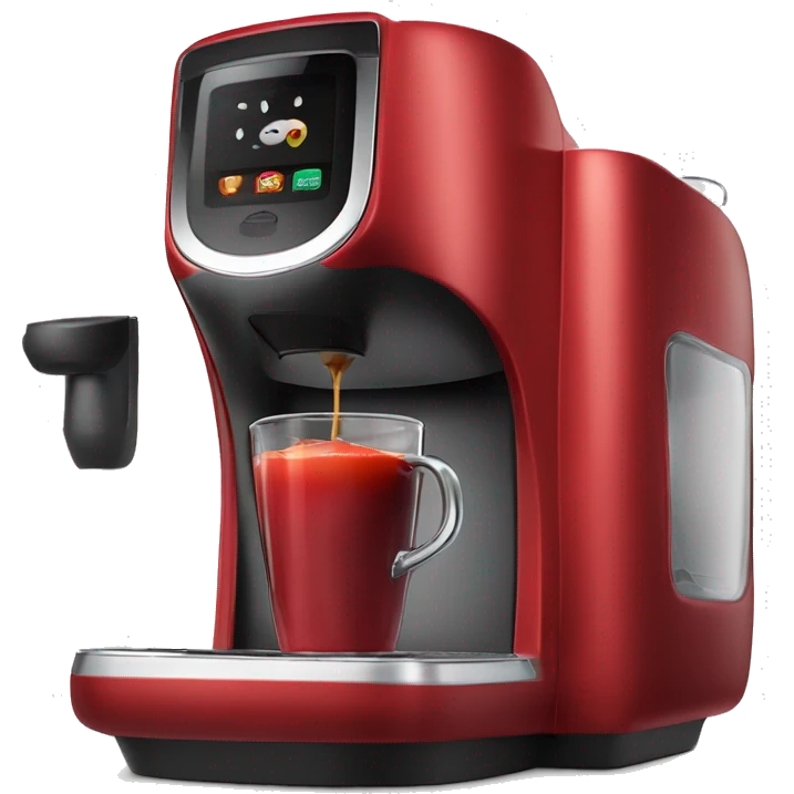 Realistic candy apple red keurig coffee machine emoji