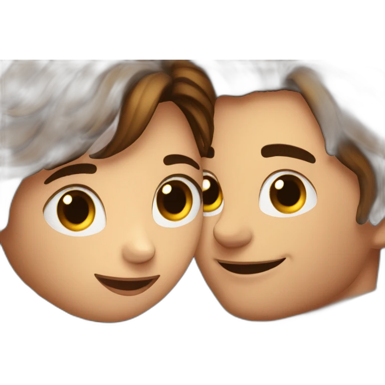 europeans lovers with brown hairs hugging in a comforter ball emoji
