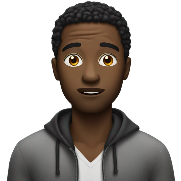 Confused black man with my face emoji