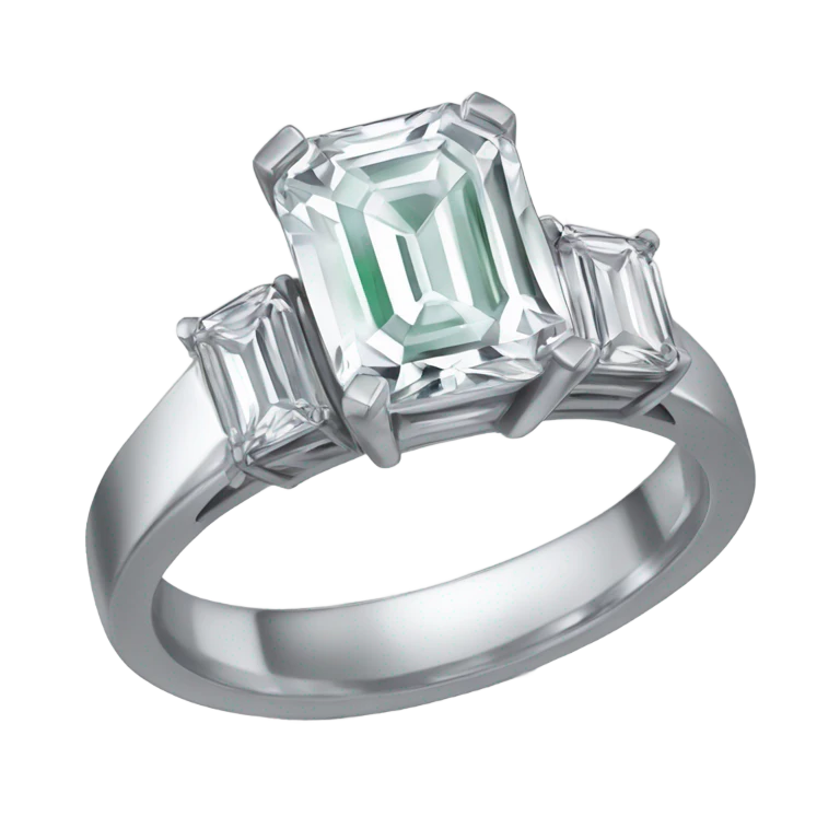 Emerald cut diamond engagement ring emoji