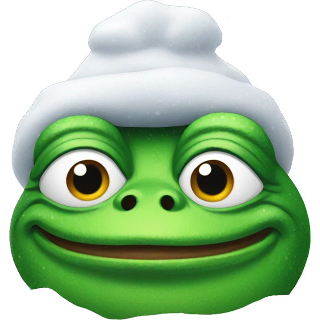 pepe the frog covered in snow emoji