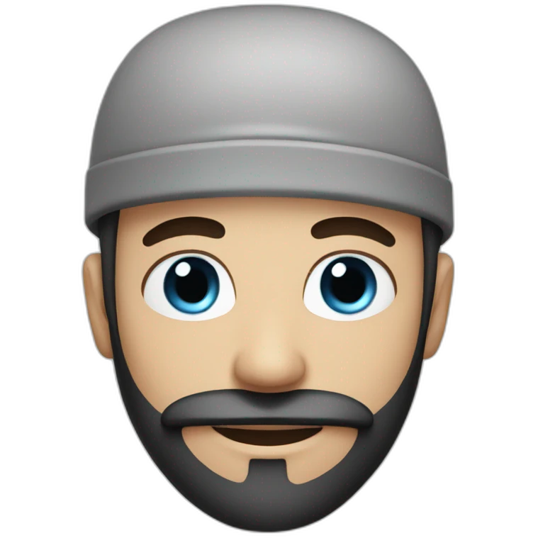 guy with black bonnet and beard blue eyes emoji