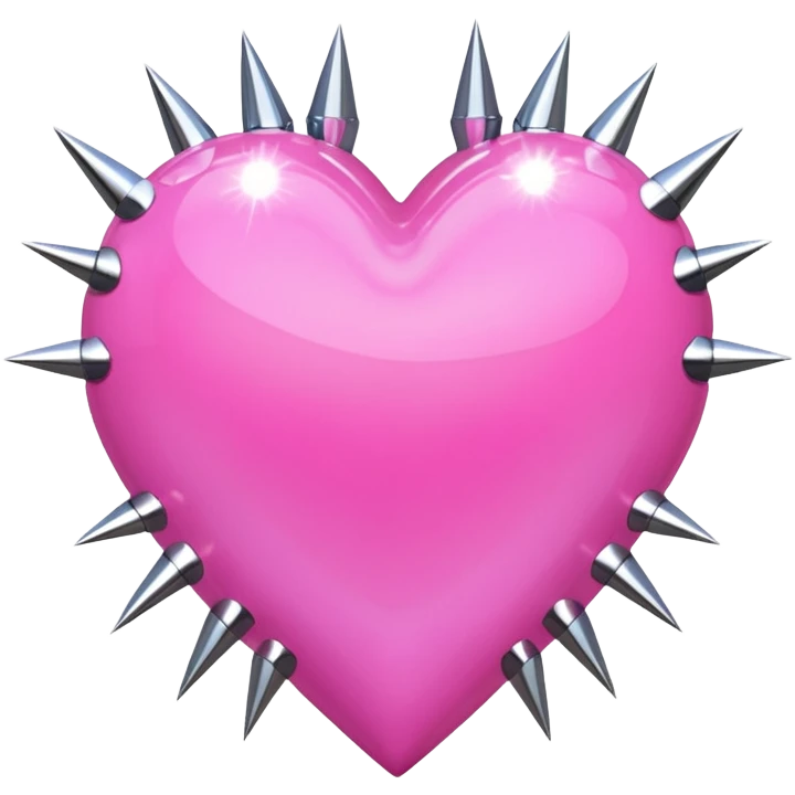 pink glittery heart with chrome spikes emoji