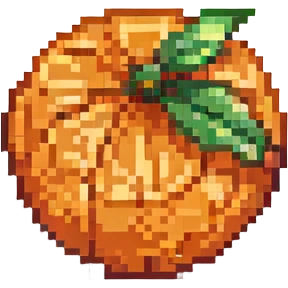 Make the computer icon orange themed, keep pixel art style, with no background. emoji