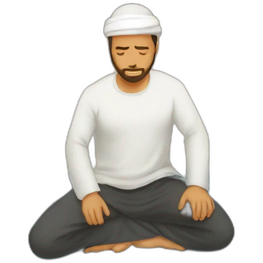 guy muslim prostrate on the prayer mat emoji