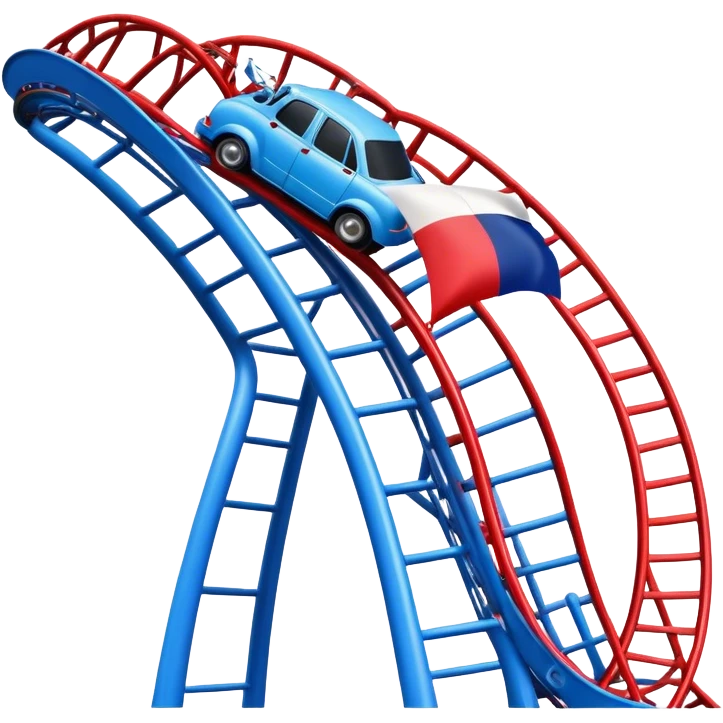 french flag with a rollercoaster through it emoji