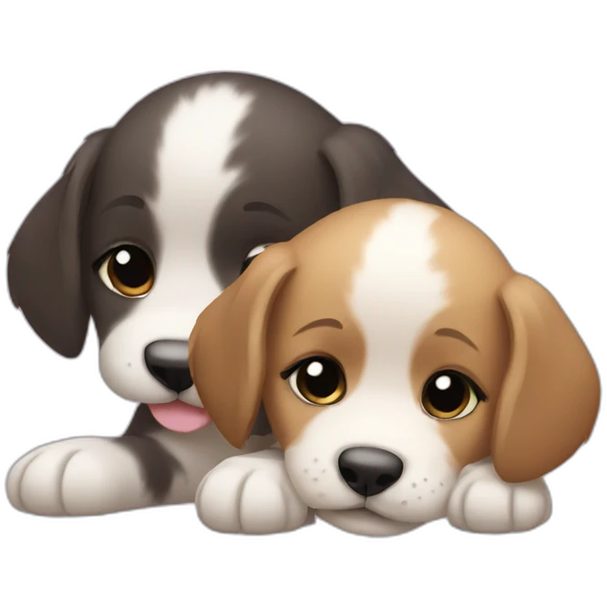 puppies grooming themselves emoji