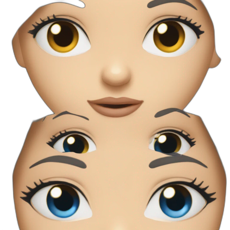 Fille aux yeux bleus et au cheveux bo emoji