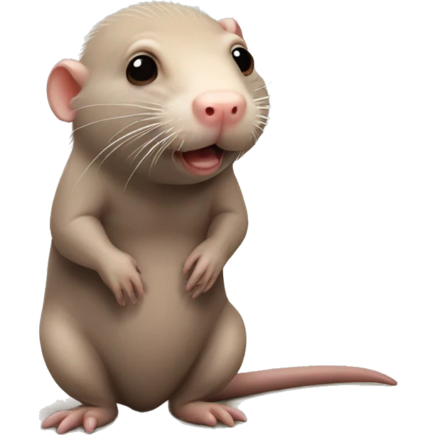 Naked mole rat with a long beard emoji