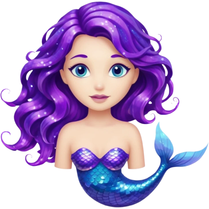 glitter purple mermiad emoji