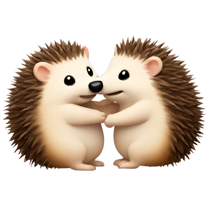 Hedgehogs hugging emoji