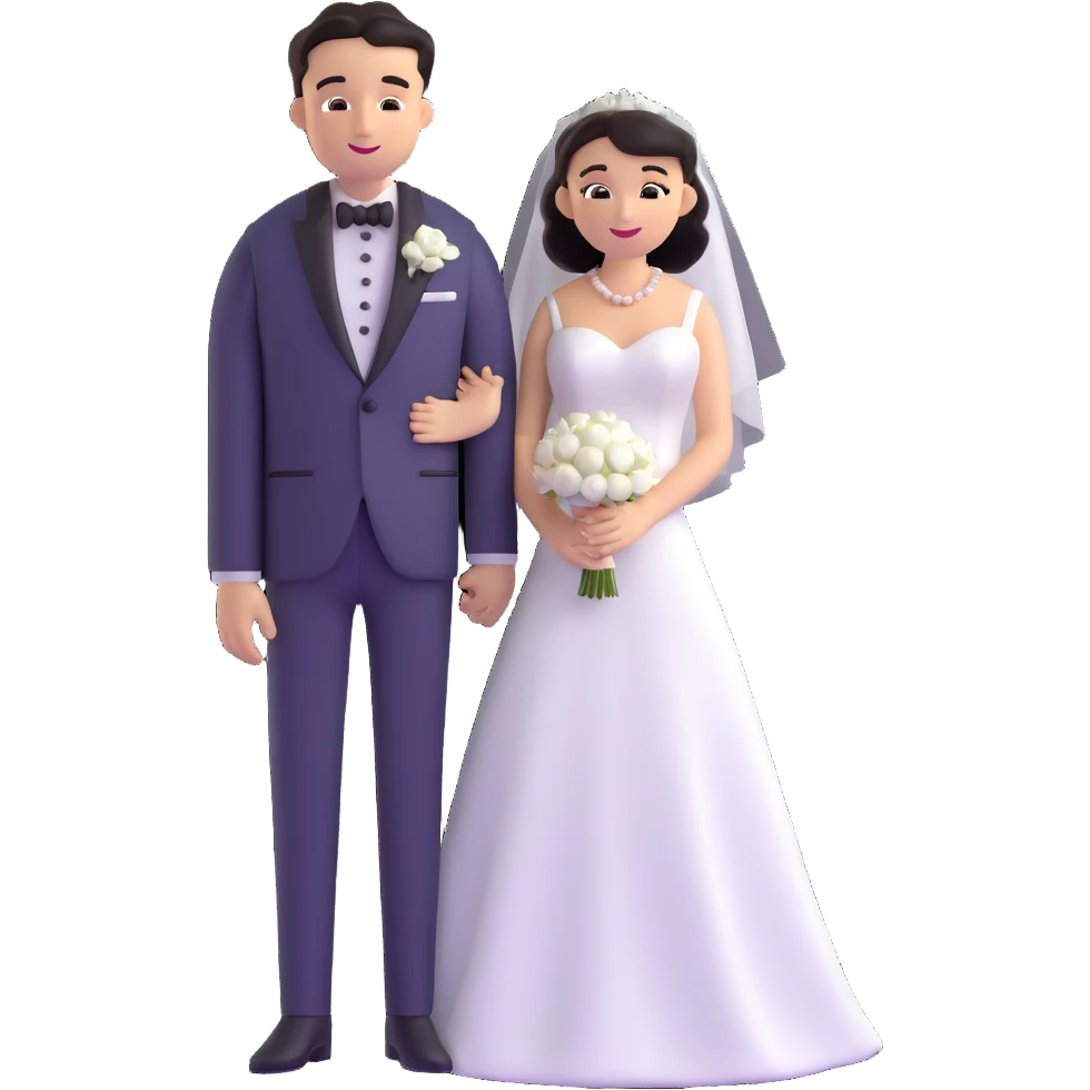 A wedding couple emoji