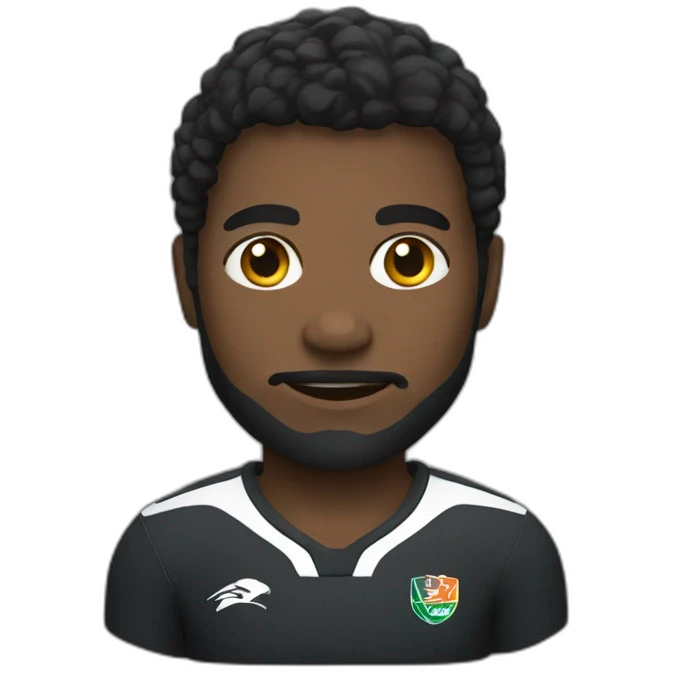 black rugby player emoji