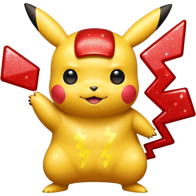red glitter pikachu emoji