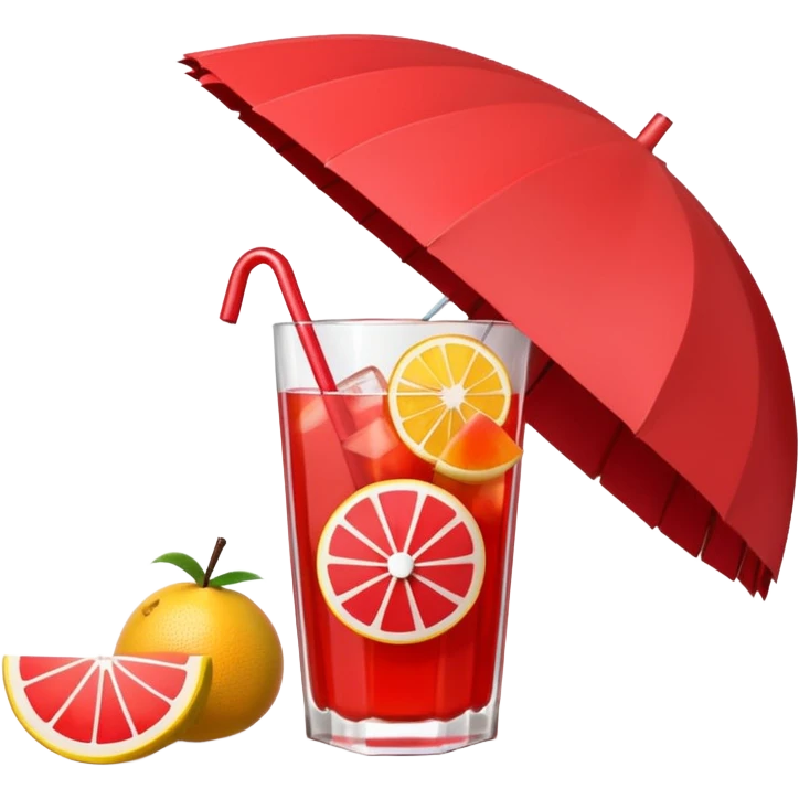 Fruit Punch – colorful drink with fruit chunks and umbrella emoji