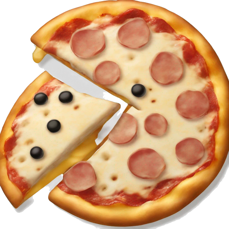 Pizza de jamón y queso tostada emoji