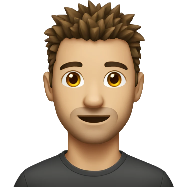 Man with stubble and spikey fringe  emoji