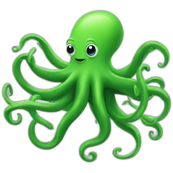 dancing green octopus emoji