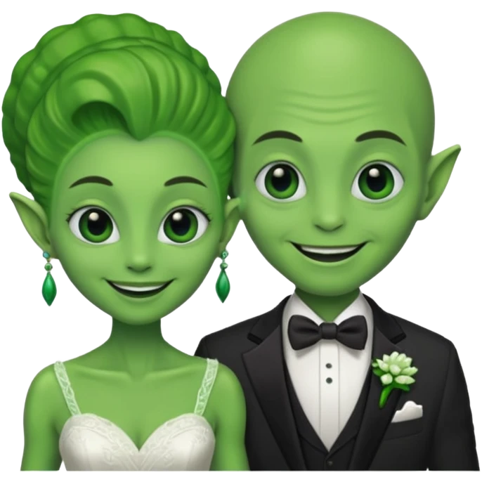 alien couple in wedding day emoji