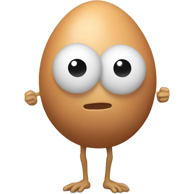 egg with arms and legs emoji