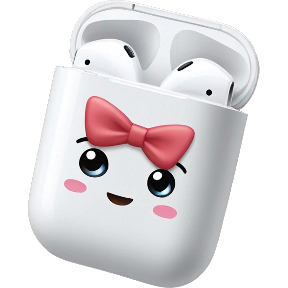 Cute bow on AirPods case emoji